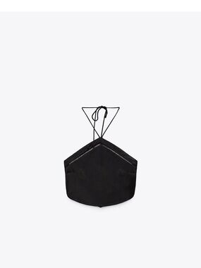 Black Satin Triangle Halter Top and pants set